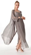 İtalyan İpek Kaftan Gümüş