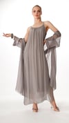 İtalyan İpek Kaftan Gümüş