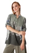 İtalyan Keten Çiçekli Renkli Tunic