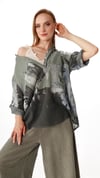 İtalyan Keten Çiçekli Renkli Tunic