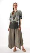 İtalyan Keten Çiçekli Renkli Tunic