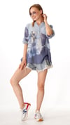 İtalyan Keten Çiçekli Renkli Tunic