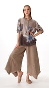İtalyan Keten Çiçekli Renkli Tunic
