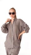 İtalyan Tek Size Oversize Dantelli  Keten Takım