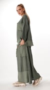 İtalyan Tek Size Oversize Etekli Keten Takım
