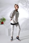 Kollar Nakışlı Beyaz Sweat
