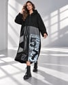 Kot Garnili Oversize Tasarım Fermuarlı CeketshE TekstilKot Garnili Oversize Tasarım Fermuarlı Ceket