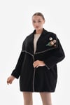 Oversize Kaşe Çiçekli HirkashE TekstilOversize Kaşe Çiçekli Hirka