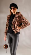 Peluş  Kısa Leoparlı MontshE TekstilPeluş  Kısa Leoparlı Mont