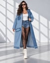 Yıkamalı İnce Kot Oversize CeketshE TekstilYıkamalı İnce Kot Oversize Ceket