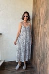 ASKILI LEOPAR ELBİSE - Bej