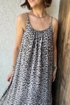 ASKILI LEOPAR ELBİSE - Vizon