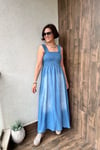 ASKILI TENCEL JEAN ELBİSE