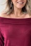 BARDOT YAKA İNCE MEVSİMLİK TRİKO - Bordo 