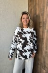 BASKI DESENLİ BİSİKLET YAKA İNCE SWEATSHIRT