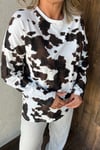 BASKI DESENLİ BİSİKLET YAKA İNCE SWEATSHIRT
