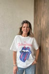 BEYAZ ROLLING STONE BASKILI TİŞÖRT