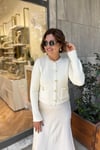 BİSİKLET YAKA GOLD DÜĞMELİ CEPLİ EKRU HIRKA