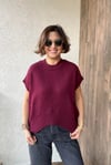 DİLVİN YÜN KARIŞIMLI OVERSİZE SÜVETER - Bordo
