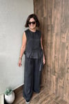 GARNİLİ BLUZ PANTOLON TAKIM - Antrasit 