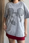 GRİ YIKAMALI MICKEY BASKILI TİŞÖRT
