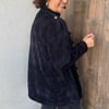 İTALYAN APOLETLİ KADİFE CEKET - Siyah 