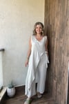 İTALYAN FERMUARLI YANDAN BAĞLAMALI KOLSUZ TULUM -Taş Rengi