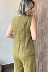 İTALYAN FERMUARLI YANDAN BAĞLAMALI KOLSUZ TULUM -Yağ Yeşili