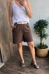 İTALYAN İKİ DÜĞMELİ ŞORT - Kahve