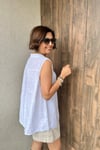 İTALYAN KETEN BLUZ - Beyaz