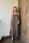 İTALYAN ÖRGÜ ASKILI PAMUKLU ELBİSE - Kahve