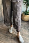 İTALYAN PAÇA DANTELLİ PANTOLON - Kahve