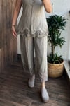 İTALYAN PAÇA DANTELLİ PANTOLON - Vizon