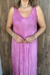 İTALYAN YIKAMALI İPEK ELBİSE - Pembe