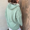 KABARTMA YAZI DETAYLI ÇELİK ÖRGÜ KAPÜŞONLU SWEATSHIRT - Mint Yeşili