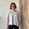 KAYIK  YAKA KISA KOL İTALYAN VİSCOSE TRİKO - Pudra pembe