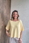KAYIK YAKA KISA KOLİTALYAN VİSCOSE TRİKO - Sarı