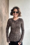 KAYIK YAKA LEOPAR DESEN ULTRA HAFİF TRİKO