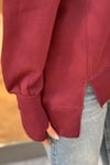 KOL DETAYLI BORDO OVERSİZE SWEATSHIRT