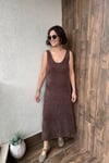 KOLSUZ LYOSEL ELBİSE - Kahve