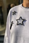 ORİJİNAL MARKA YILDIZ İŞLEMELİ SWEATSHIRT