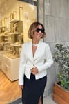 ŞAL YAKA DÜĞMELİ TRİKO EKRU HIRKA