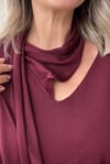 ŞAL YAKA İNCE MERSERİZE TRİKO - Bordo