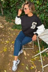 Snoppy Kolları Garnili Lacivert Sweatshirt