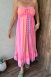 STRAPLEZ PAMUKLU ELBİSE - Pembe