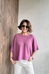 V YAKA KISA KOL İTALYAN VİSCOSE TRİKO - Gül Kurusu