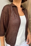 YARIM KOL FİLE HIRKA - Kahve