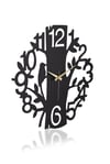  MUYİKA Uccelo Metal Siyah Sessiz Mekanizma Duvar Saati 41x41cm MDS-41