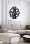  MUYİKA Uccelo Metal Siyah Sessiz Mekanizma Duvar Saati 41x41cm MDS-41
