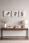 Duvar Dekoru Beton Görünümlü ,Wabi Sabi–El Yapımı Modern Dekoratif Duvar Objesi, 3'lü Set-Truzo Krem